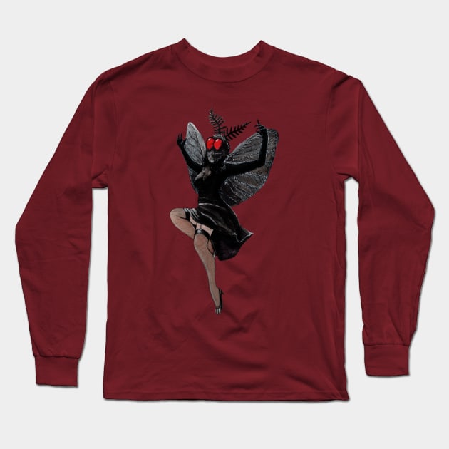 Moth woman pinup Long Sleeve T-Shirt by Heather Dorsch Creations